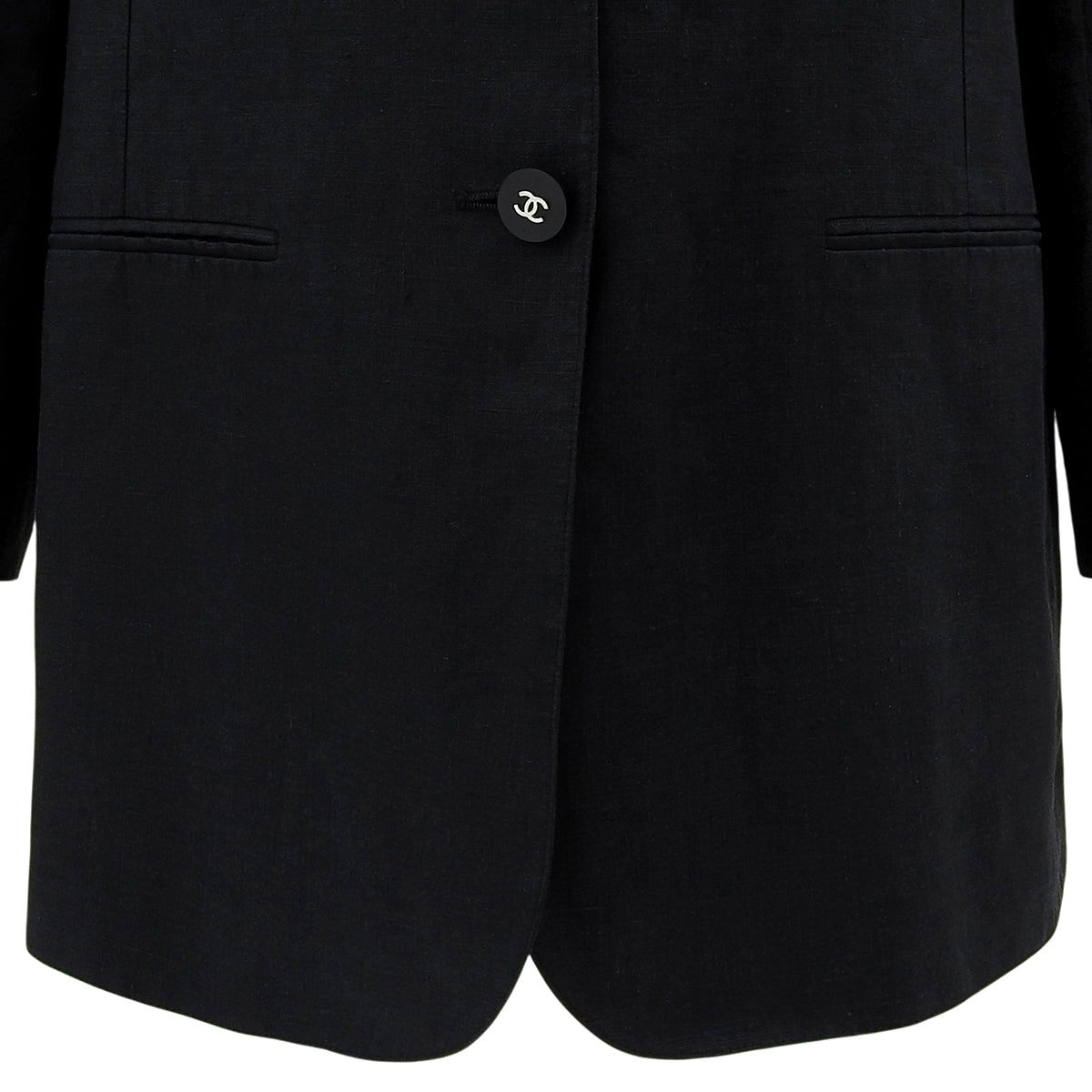 1996 Linen CC Mark Button Jacket #38 Black
