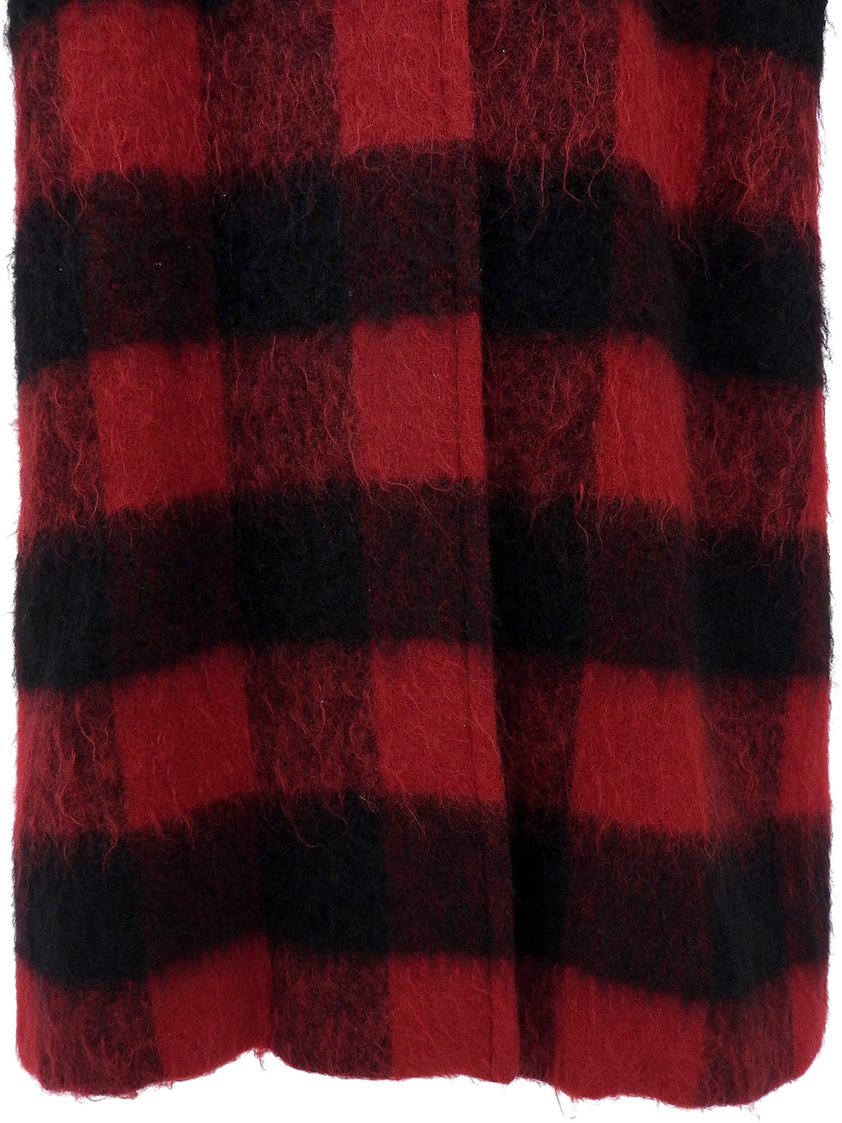 Check Pattern Long Coat in Red/Black