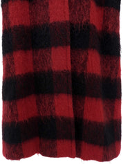 Check Pattern Long Coat in Red/Black