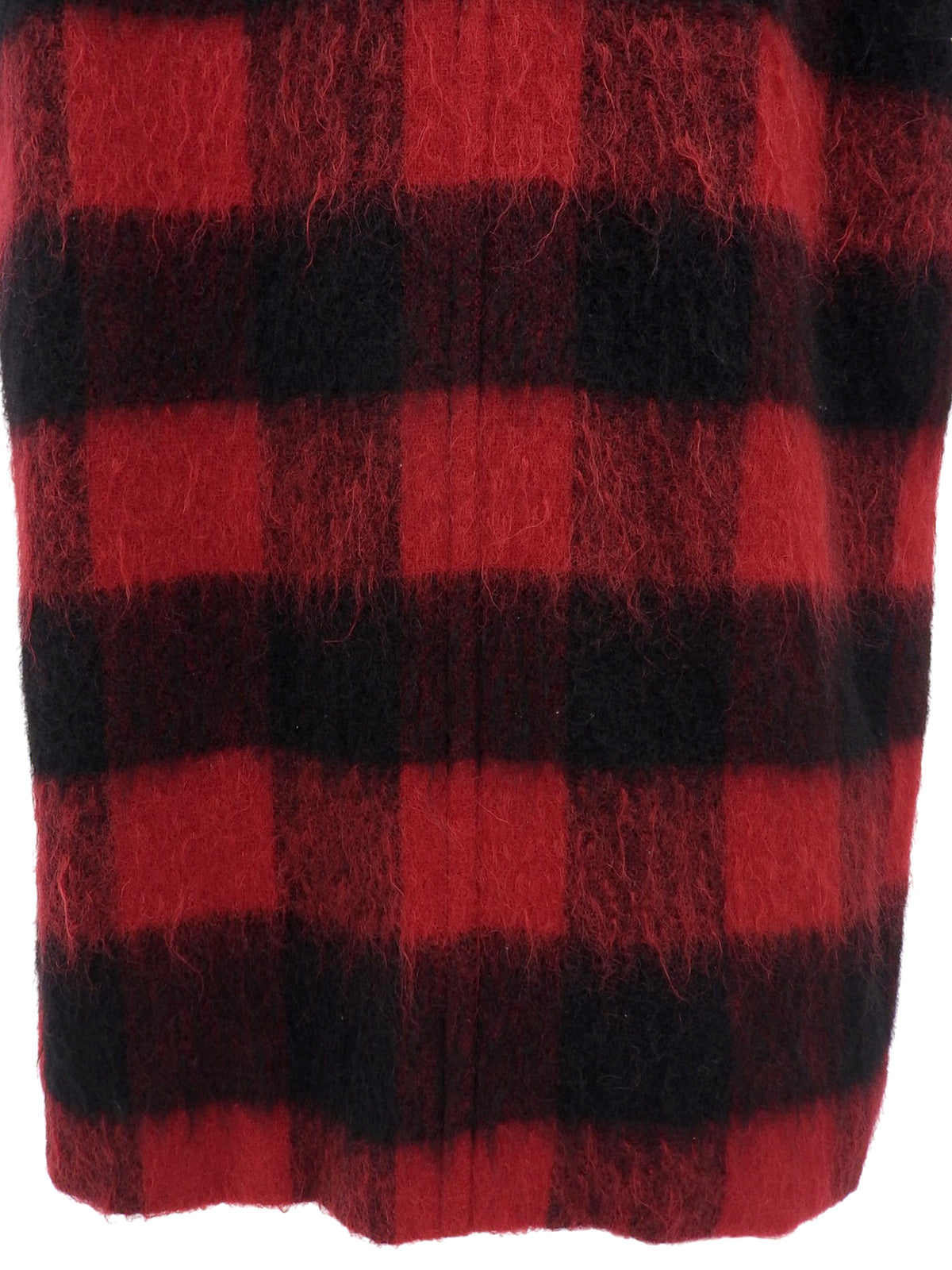 Check Pattern Long Coat in Red/Black