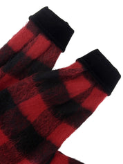 Check Pattern Long Coat in Red/Black