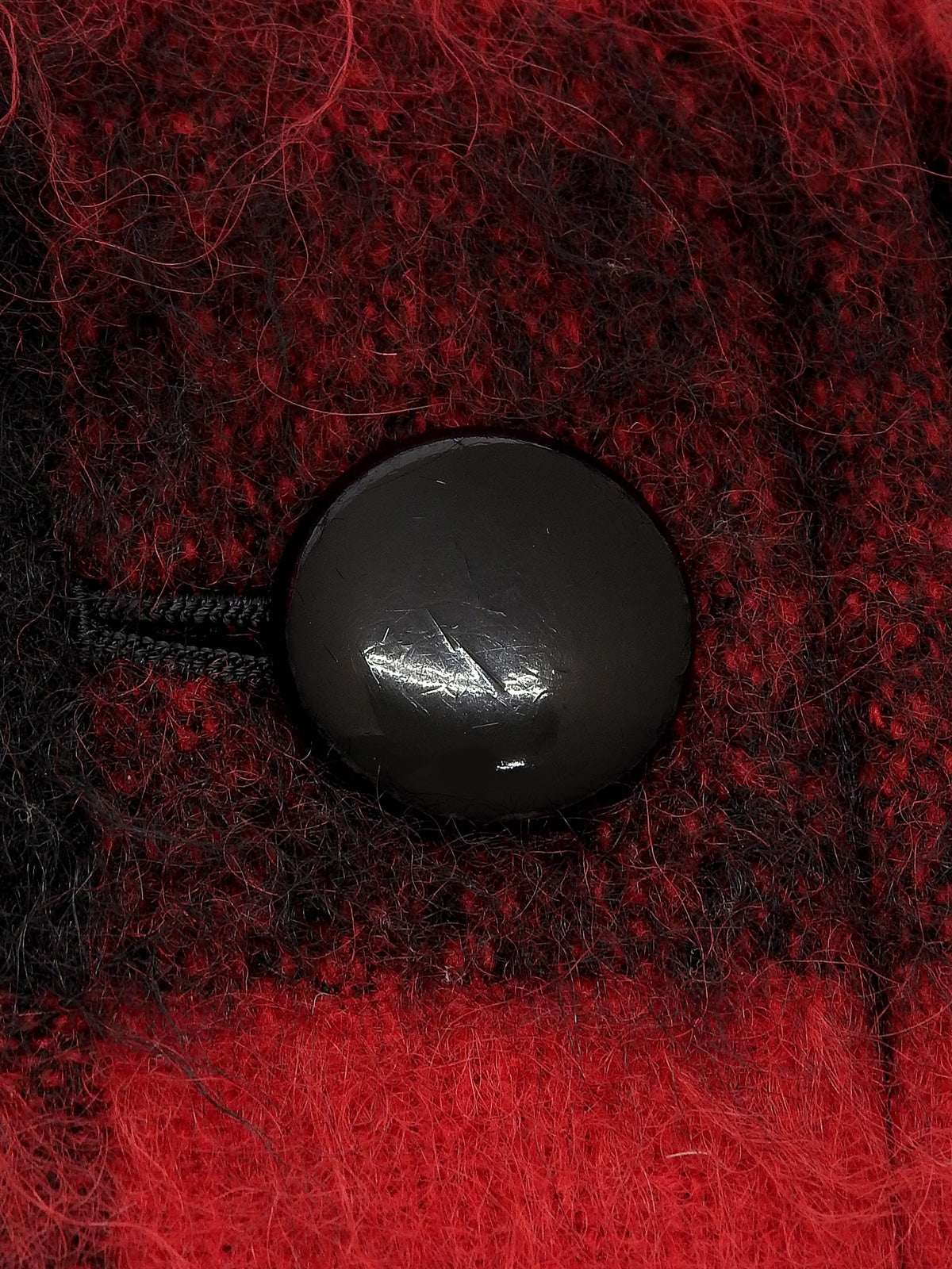 Check Pattern Long Coat in Red/Black