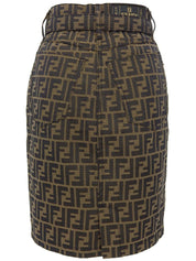 棕色 Zucca 图案半身裙