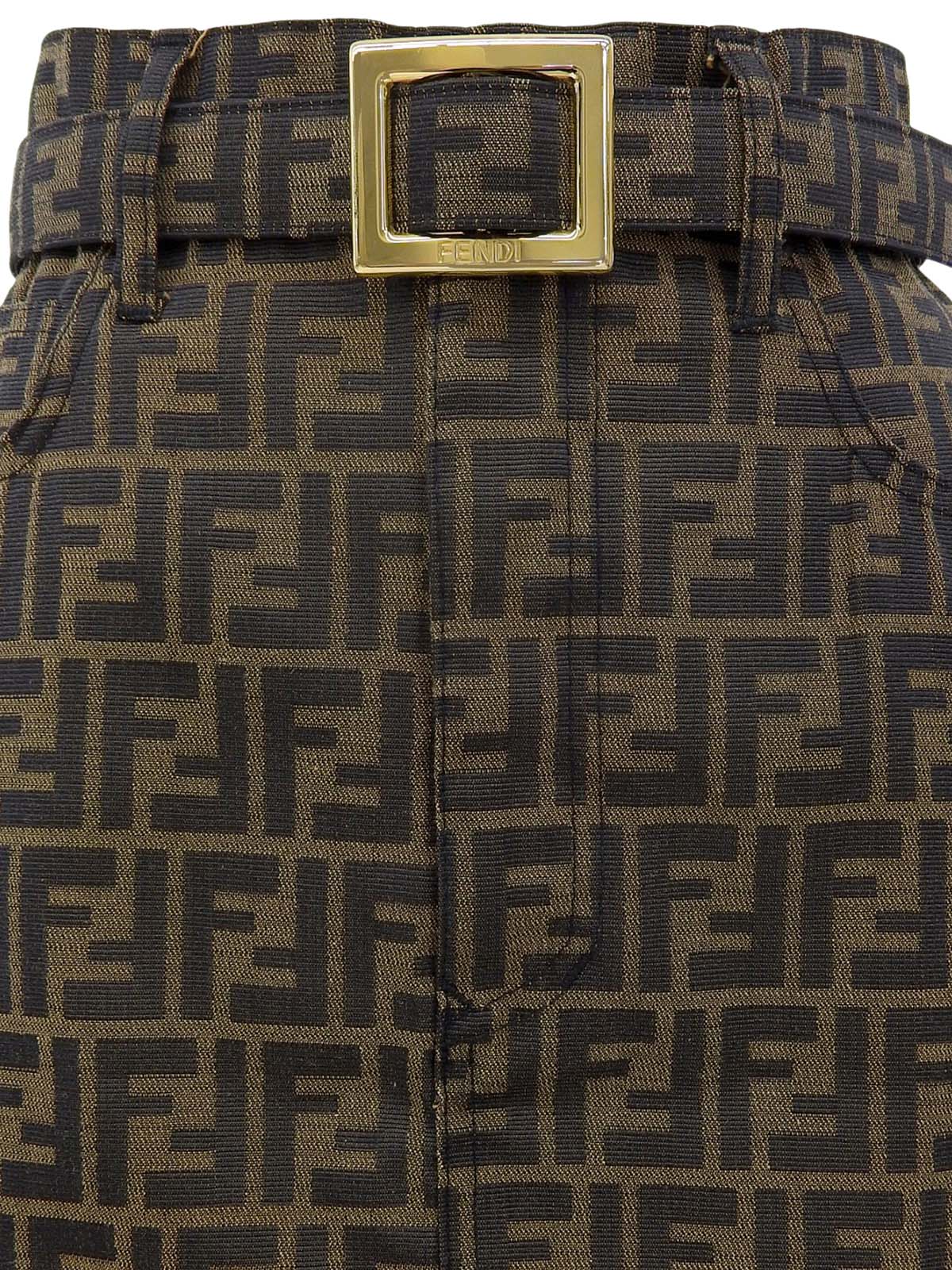 棕色 Zucca 图案半身裙