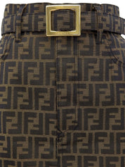 棕色 Zucca 图案半身裙