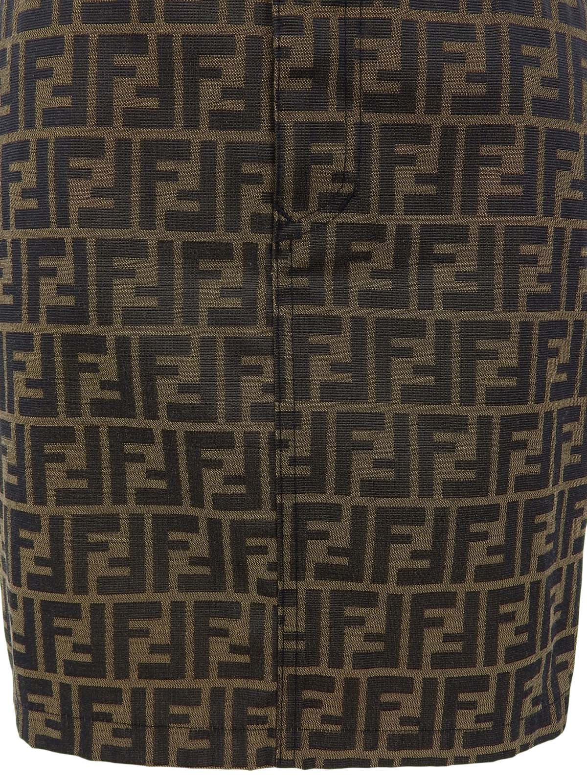 棕色 Zucca 图案半身裙