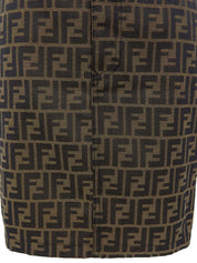 棕色 Zucca 图案半身裙