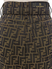 棕色 Zucca 图案半身裙