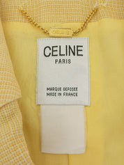 チェックパターンマカダムボタンセットアップ クリームイエロー