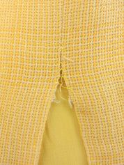 チェックパターンマカダムボタンセットアップ クリームイエロー