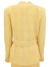 チェックパターンマカダムボタンセットアップ クリームイエロー