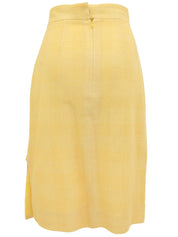 チェックパターンマカダムボタンセットアップ クリームイエロー