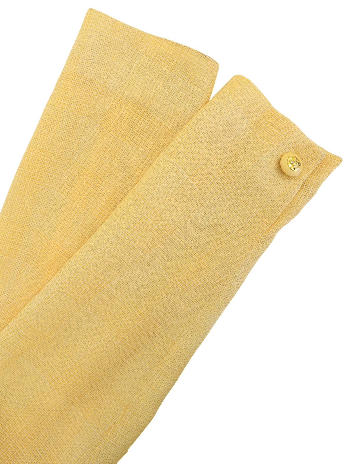 チェックパターンマカダムボタンセットアップ クリームイエロー