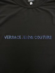 Rhinestone Logo Sleeveless Top in Black