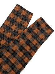 Wool check pattern coat in orange/green