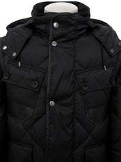 Logo Button 2-Way Down Coat in Black