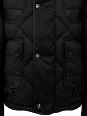 Logo Button 2-Way Down Coat in Black