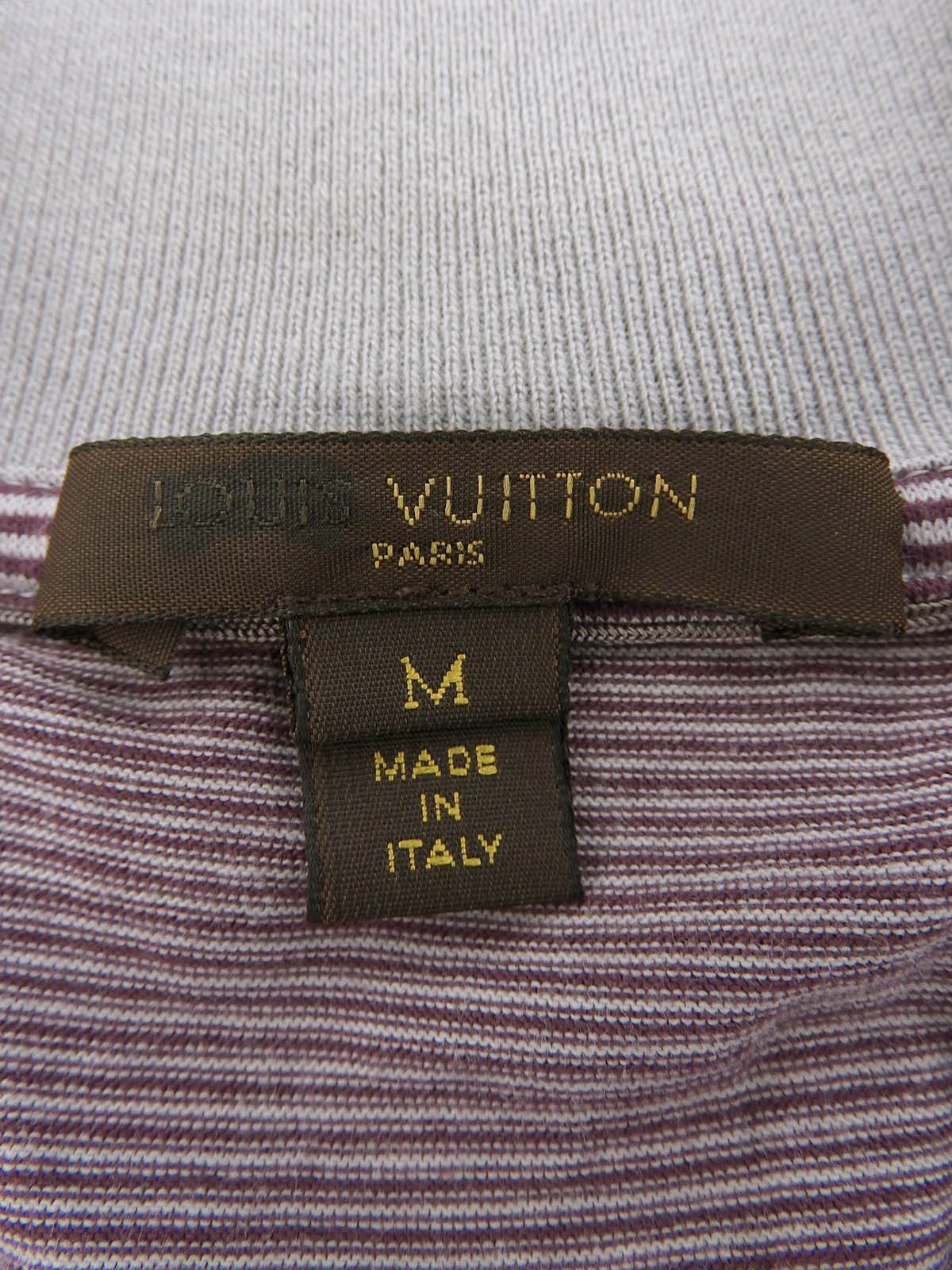 Border pattern logo embroidered polo shirt in gray/purple