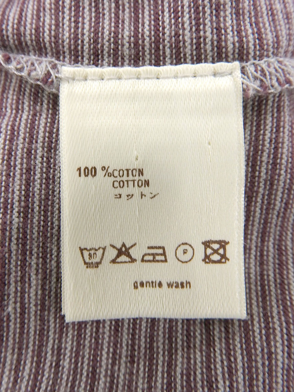 ボーダーパターンロゴ刺繍ポロシャツ #M グレー/パープル