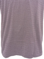 Border pattern logo embroidered polo shirt in gray/purple