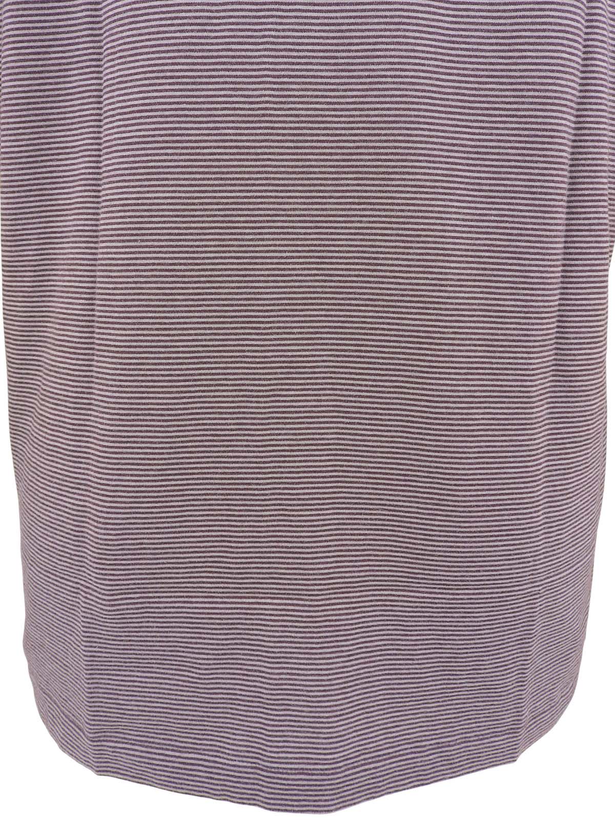 Border pattern logo embroidered polo shirt in gray/purple