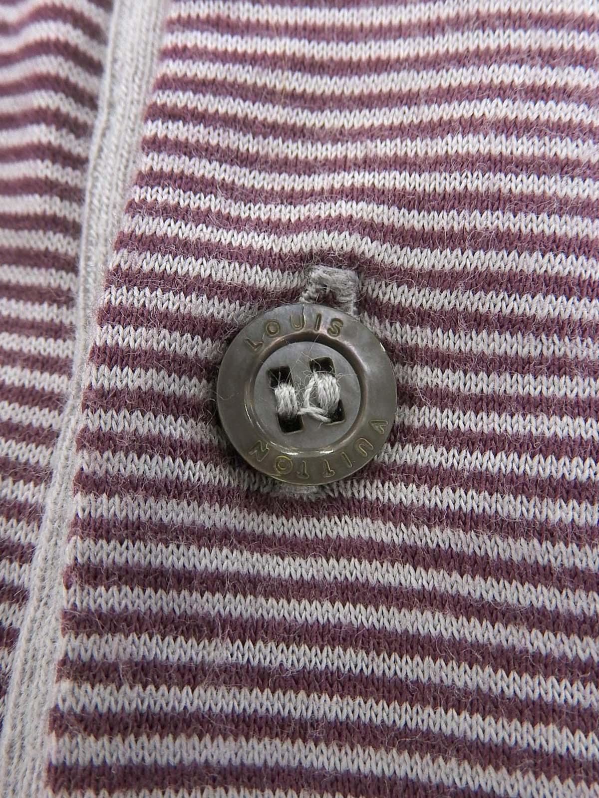 Border pattern logo embroidered polo shirt in gray/purple