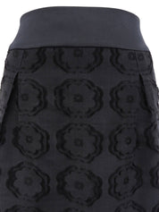 フラワーパターンタイトスカート ブラック