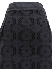 フラワーパターンタイトスカート ブラック