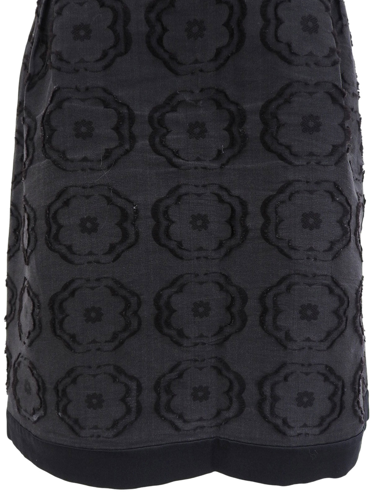 フラワーパターンタイトスカート ブラック