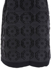 フラワーパターンタイトスカート ブラック