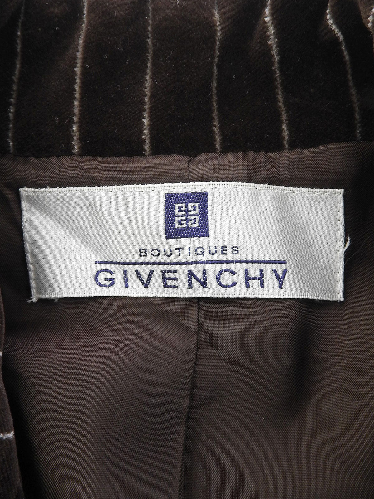 Velour Stripe Pattern Jacket Brown