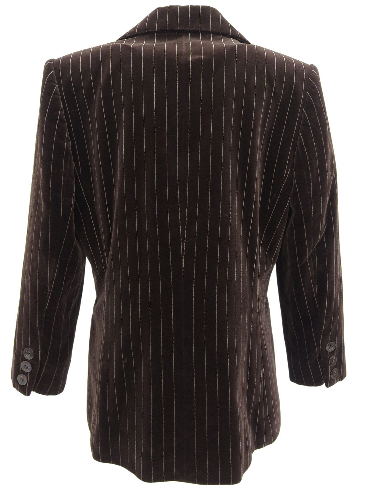 Velour Stripe Pattern Jacket Brown
