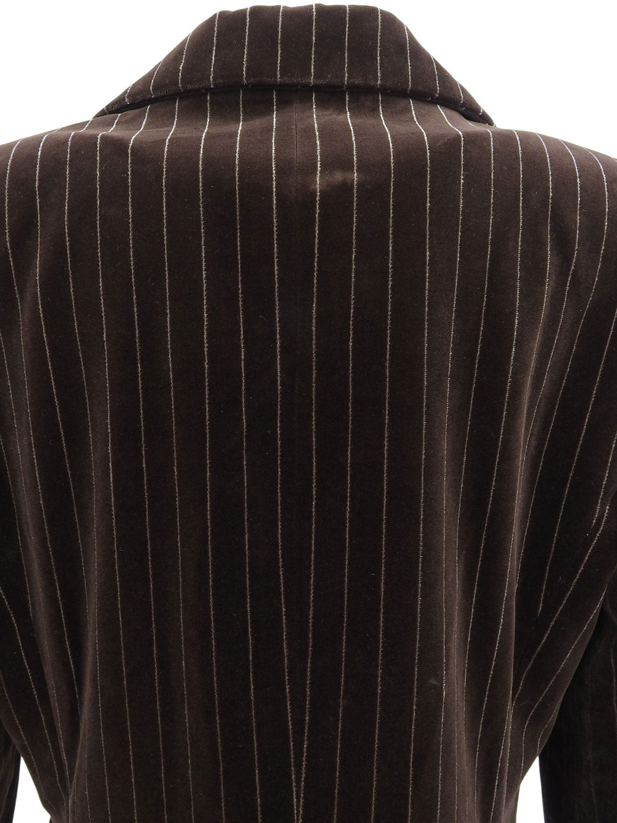 Velour Stripe Pattern Jacket Brown