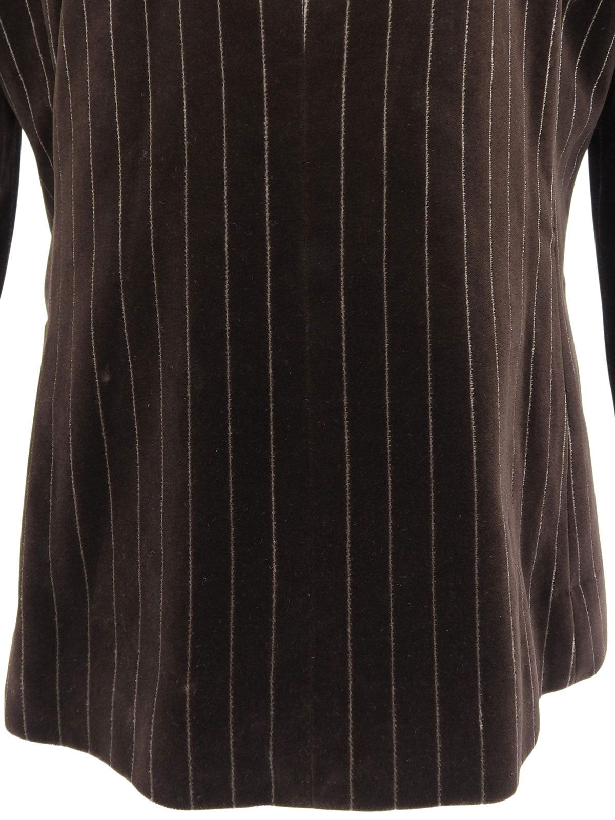 Velour Stripe Pattern Jacket Brown