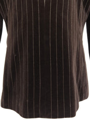Velour Stripe Pattern Jacket Brown