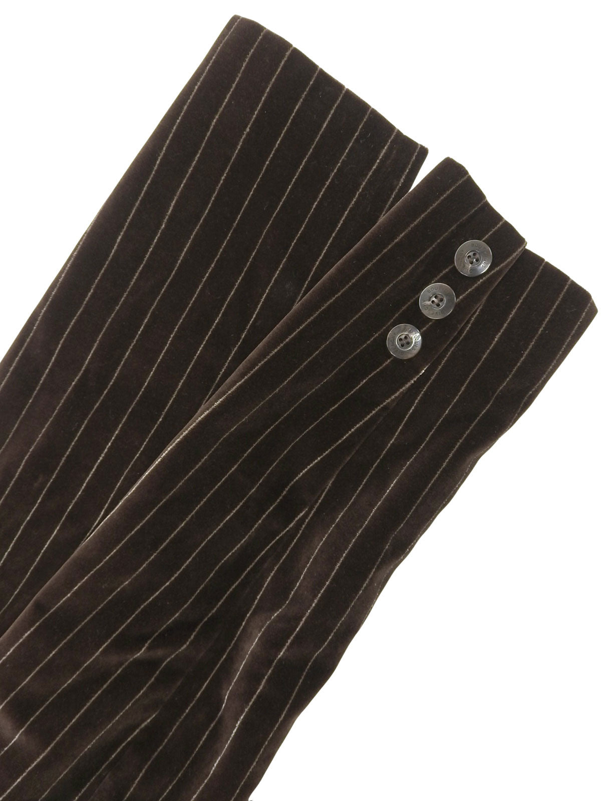 Velour Stripe Pattern Jacket Brown