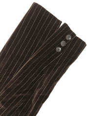 Velour Stripe Pattern Jacket Brown