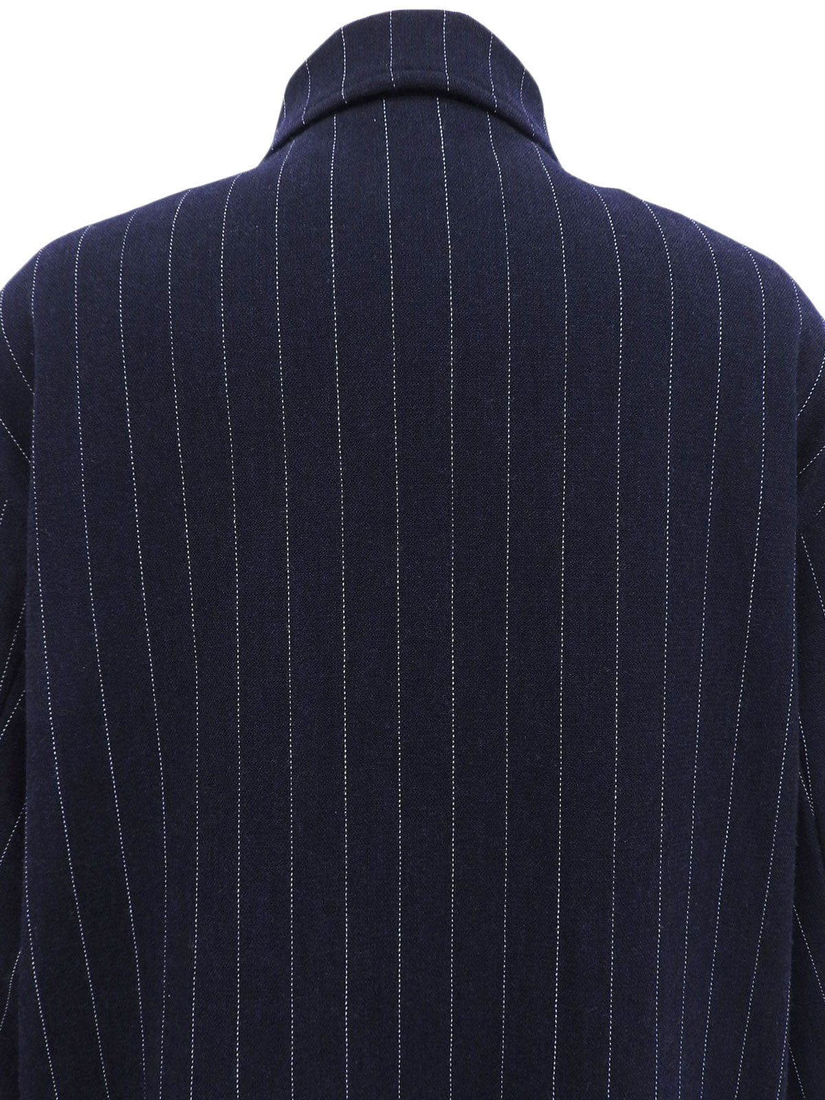 海军蓝羊毛条纹外套