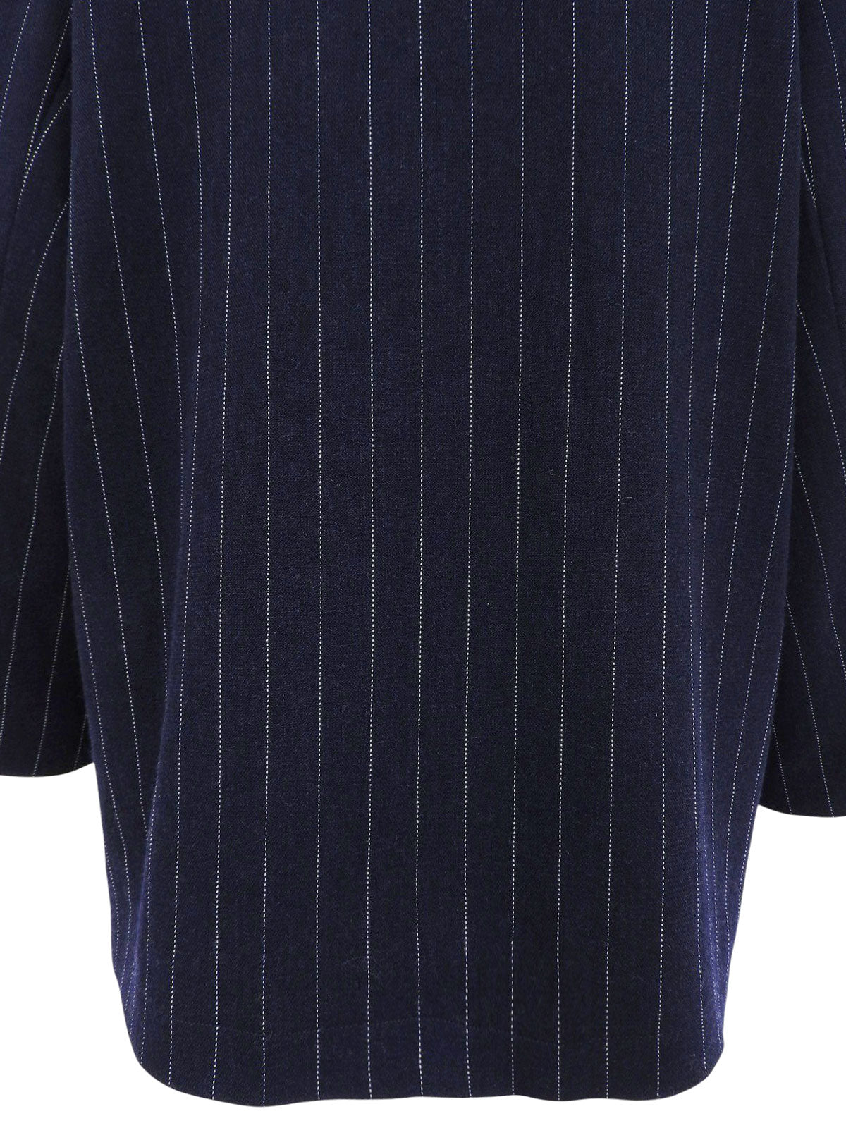 海军蓝羊毛条纹外套