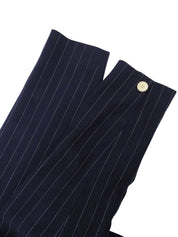 海军蓝羊毛条纹外套