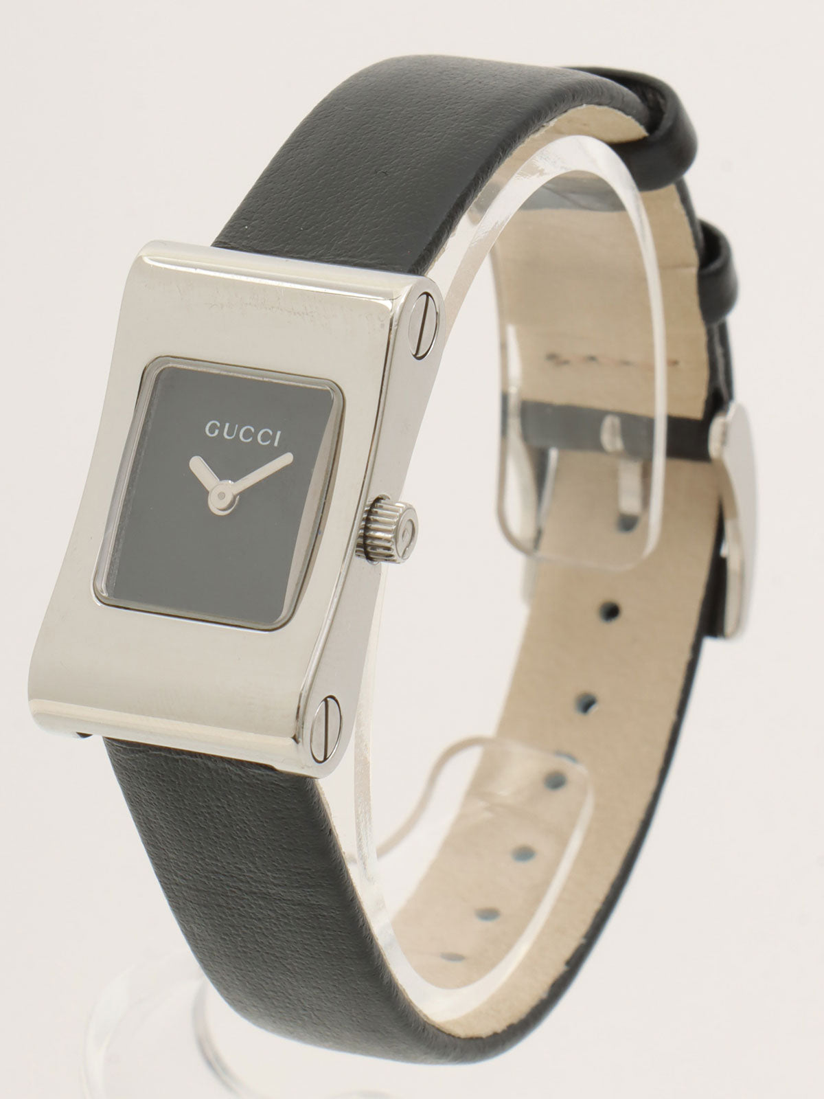 スクエアロゴフェイスウォッチ シルバー/ブラック