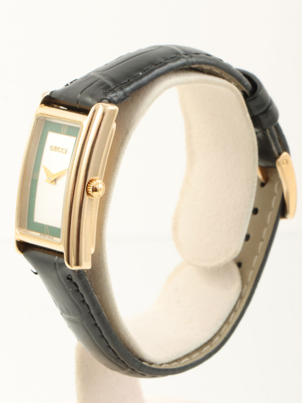 矩形表盘 Logo 手表 金/黑色