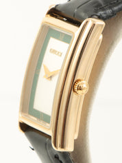 矩形表盘 Logo 手表 金/黑色