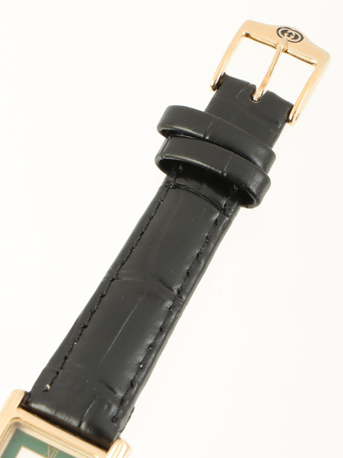 矩形表盘 Logo 手表 金/黑色