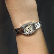 18K Diamond Mini Santos Demoiselle Silver