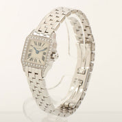 18K Diamond Mini Santos Demoiselle Silver