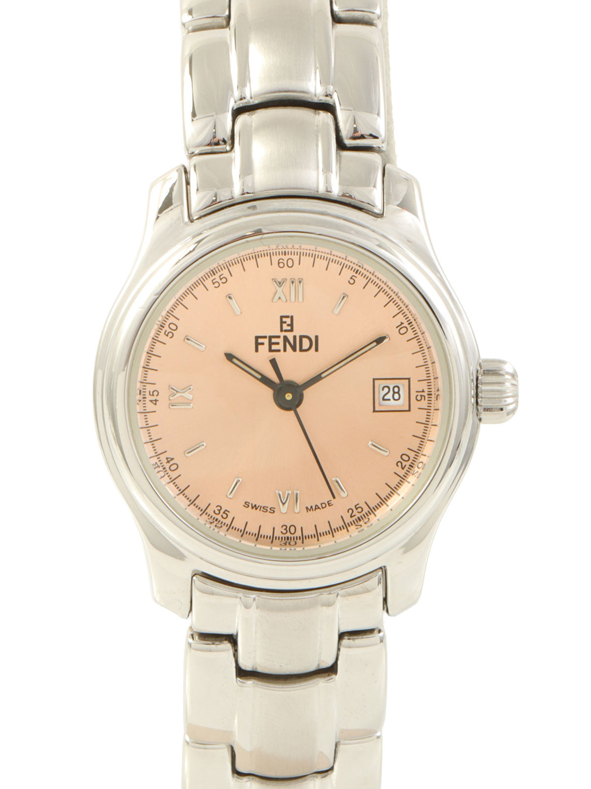 ラウンドロゴフェイスウォッチ シルバー/ピンク