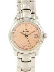 ラウンドロゴフェイスウォッチ シルバー/ピンク