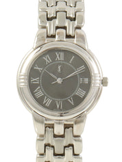 ラウンドロゴフェイスウォッチ シルバー/ブラック