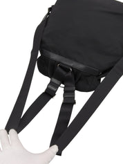 Nylon Logo Plate Backpack in Black